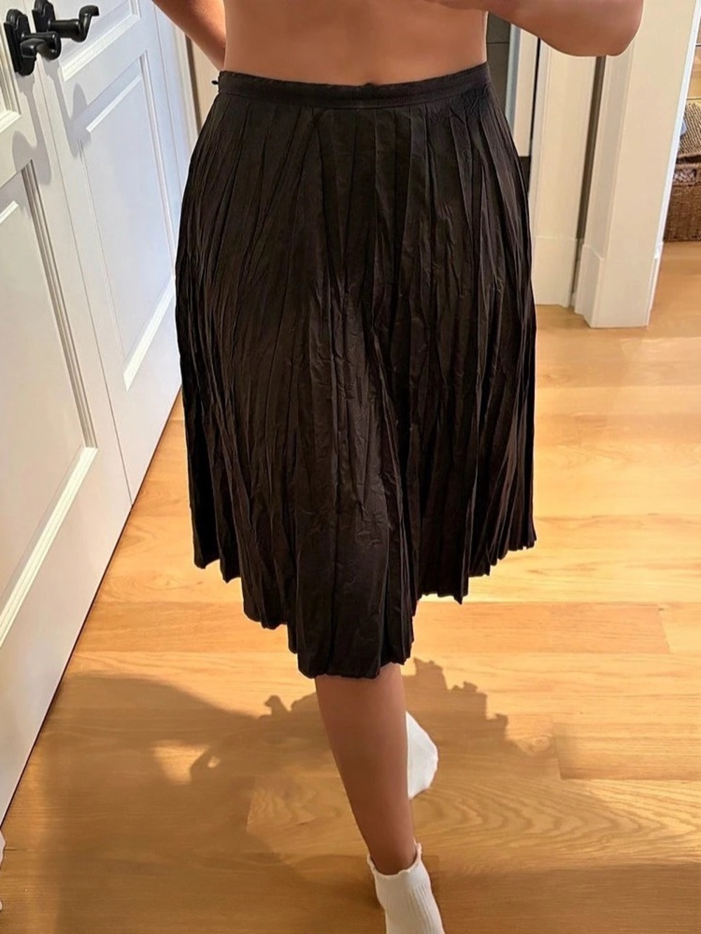 Luisa Cerano Pleated Midi Skirt in Brown US 8 Like New